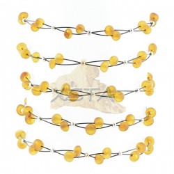 Amber bracelet with wire raw